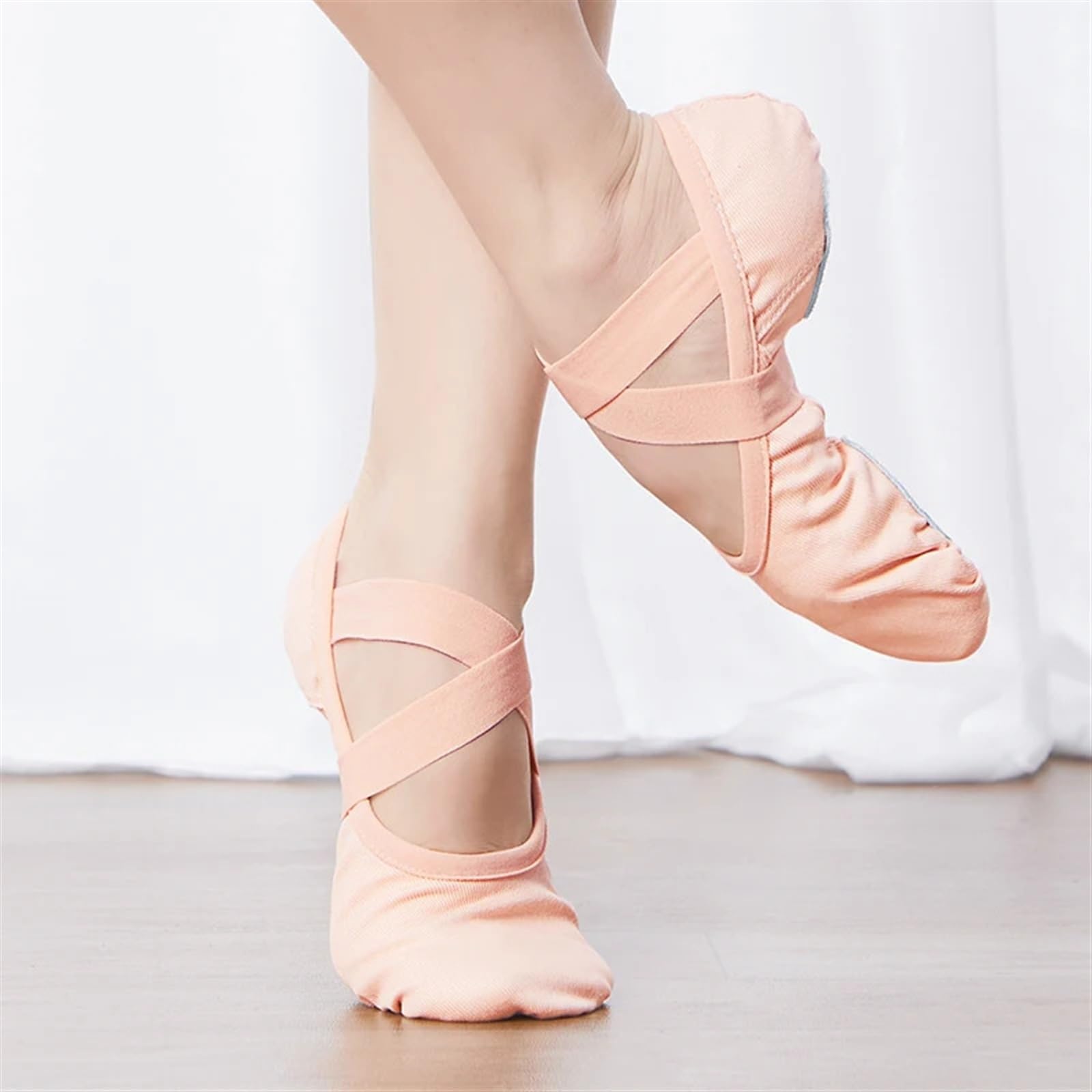 Zapatillas de Ballet Zapatillas de Ballet for Mujeres y niñas, Bailarinas elásticas, Zapatillas de Ballet de Tela elástica con un Solo cordón.(Beige,31)