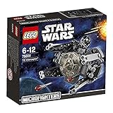 lego star wars tie fighter 75095 ¡Ataca a los rebeldes con el micromodelo del TIE Interceptor de LEGO Star Wars! Cuenta con fantásticos detalles, 2 misiles, minicabina y un piloto.