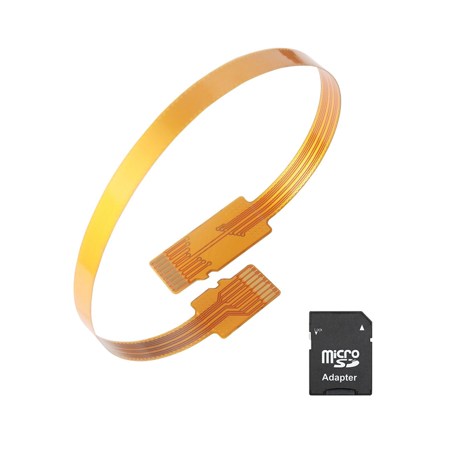 PinQiongZhe Micro SD Card Male to Micro SD Card Male Extension Cable Adapter Micro SD Card FPC Flexible Dual Male Adapter Cable External Inspection Micro SD Card Holder Extension Cable (7.9in/20cm)