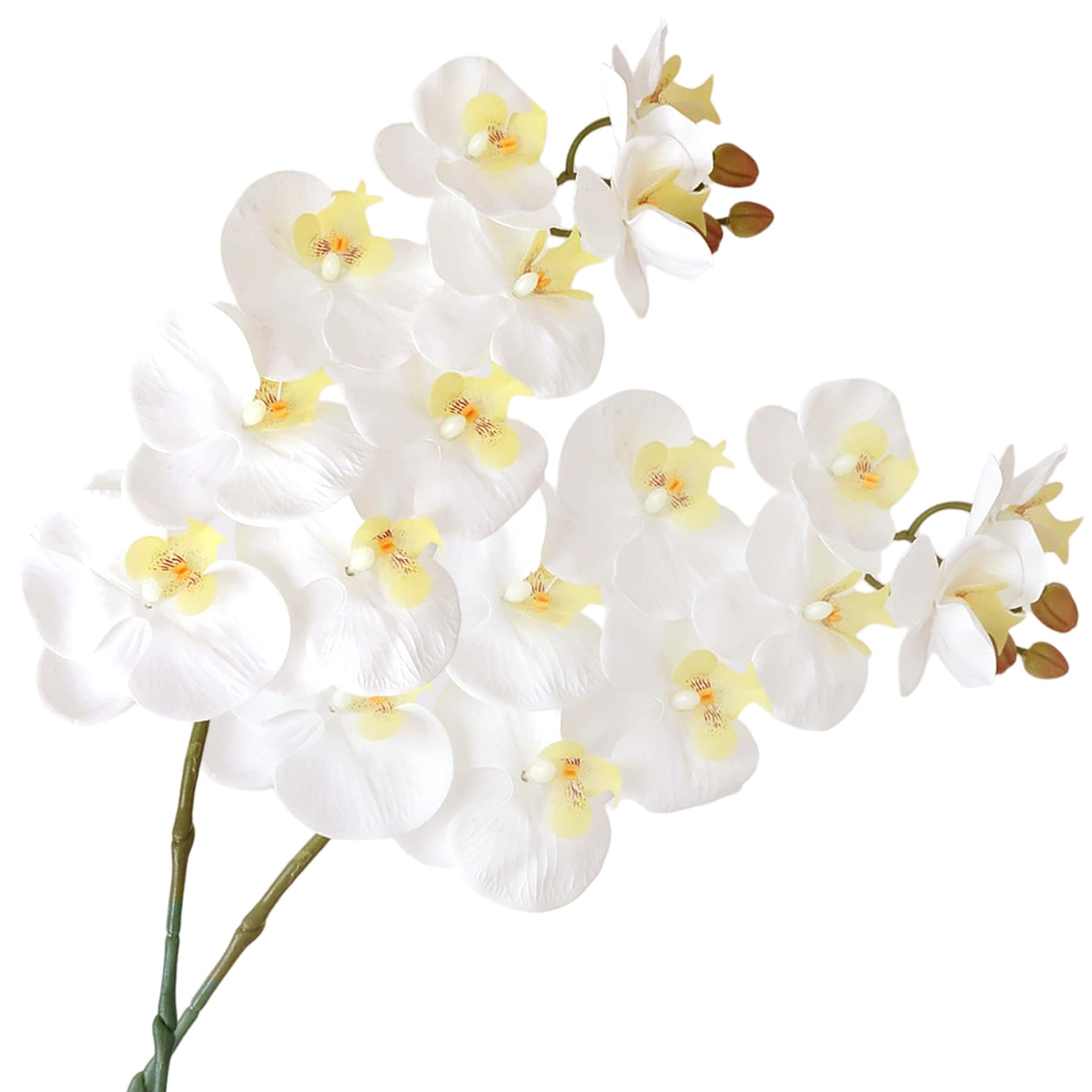 Orchidées artificielles de 96 cm en lot de 2 fleurs à tiges flexibles style 3