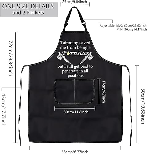 Miniatura 2 de MBMSO Delantal de tatuaje, delantal de tatuaje, regalo para tatuadores, regalos divertidos para tatuajes, tatuajes, me salvó de ser una estrella