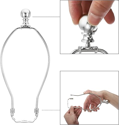 Miniatura 46 de PATIKIL Kit de arpa de lámpara de 6 pulgadas con remate, 2 juegos de soportes de pantalla de lámpara desmontable, accesorios de iluminación