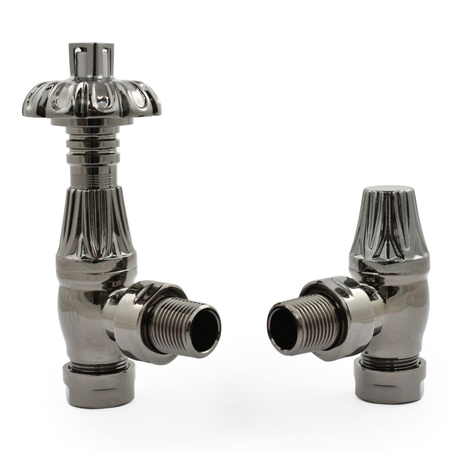 Hot Flow Black Nickel | Lincoln Traditional Thermostatic Radiator Valve - Angled Trv (Black Nickel)