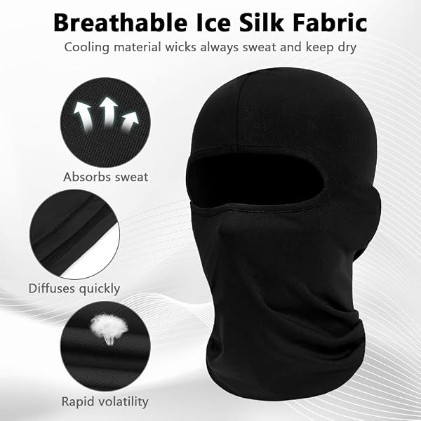 AMFUN Passamontagna Moto da Uomo Donna, Passamontagna Balaclava, Scaldacollo Multifunzionale, Moto Sottocasco, Passamontagna Traspirante Protezione UV per Moto Bici Sci Ciclismo Sport all'Aria Aperta - 2