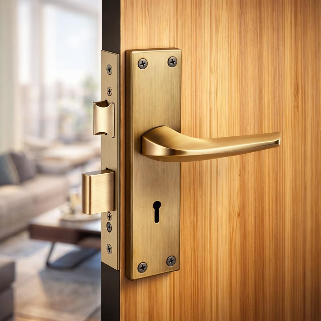 Harrison Door Locks for Main Door, Door Lock for Bedroom, Mortise Door Lock Set, Mortise Door Handle, Door Locks Handlesets with 3 Key Antique| 26601 | for Office/Hotel/Home-image-14
