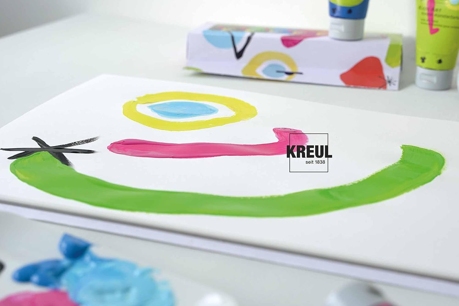 KREUL 43360 - Kids Art Paints, 8 Craft Paints in Tubes of 20 ml Each, Vegan, Dries Quickly, for Children from 6 Years