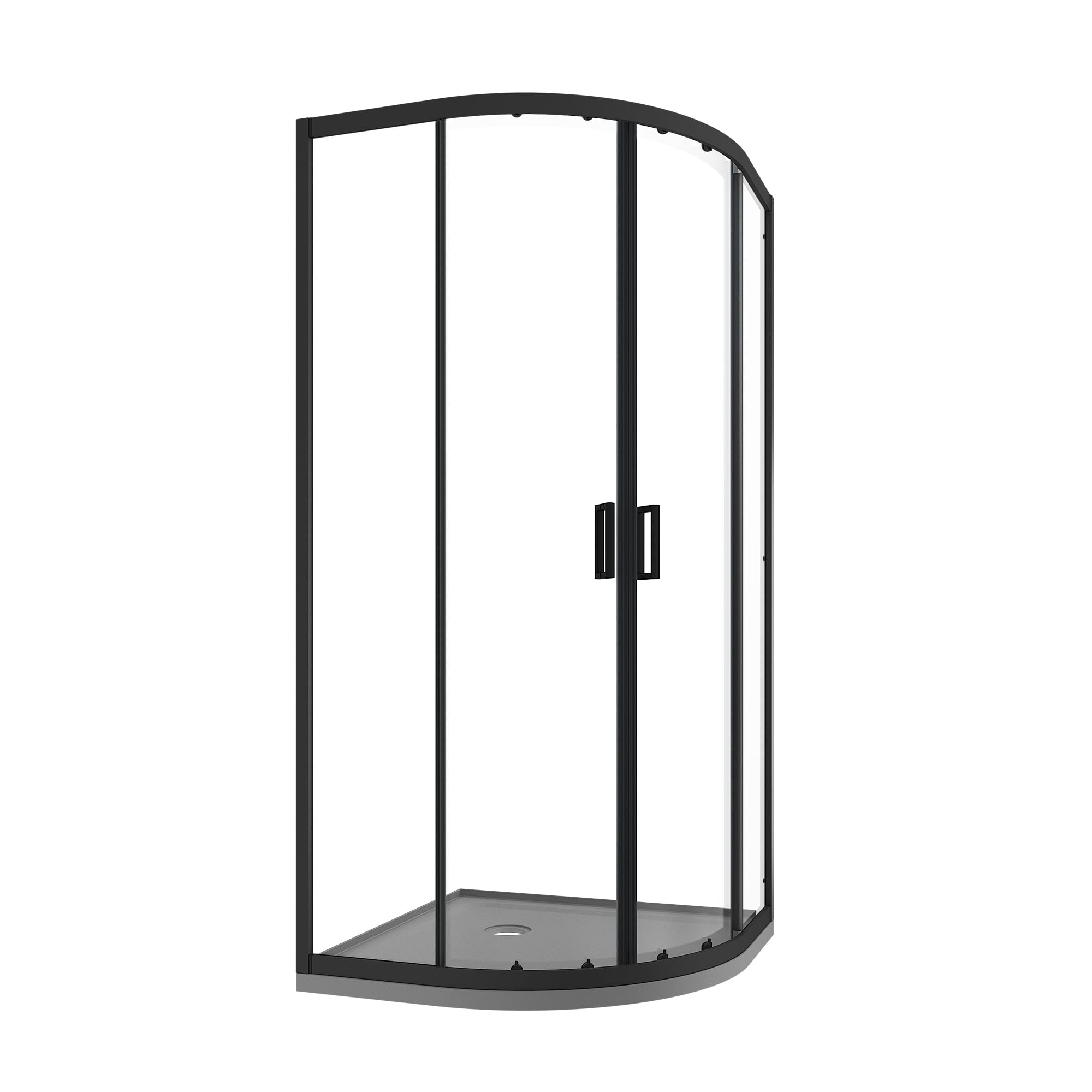 Box Doccia Semicircolare Vetro Temperato 6mm h185cm modello Tonga (Vetro Trasparente, 75x75cm)