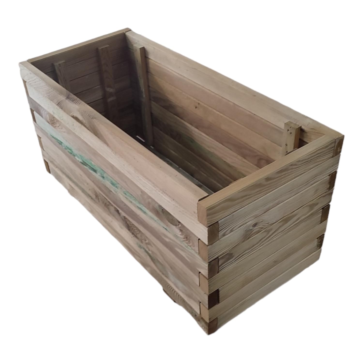 Grigliato in legno con fioriera 180x90x40 impregnato in autoclave in legno naturale di pino