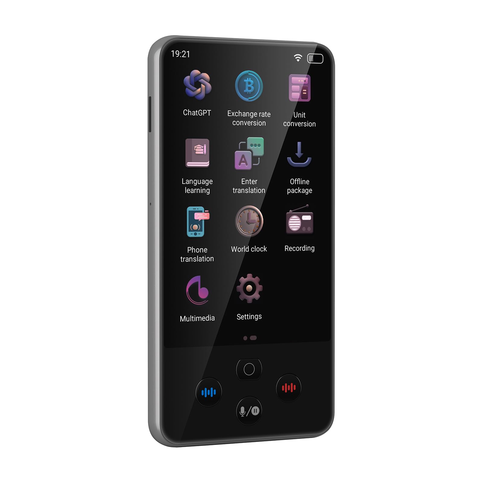 XUMIUZIY Tragbarer Touchscreen-Übersetzer, 138 Sprachen, Multifunktionales Sprachgerät für Geschäftsreisen, 3,97 Zoll