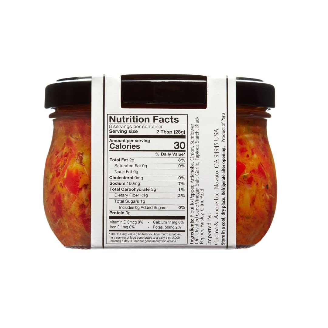 Cucina & Amore Red Pepper & Artichoke Bruschetta | Gourmet, Plant-Based, Vegan, Non-GMO Verified, Kosher, Pantry Perfect 7.9oz (2 Pack)