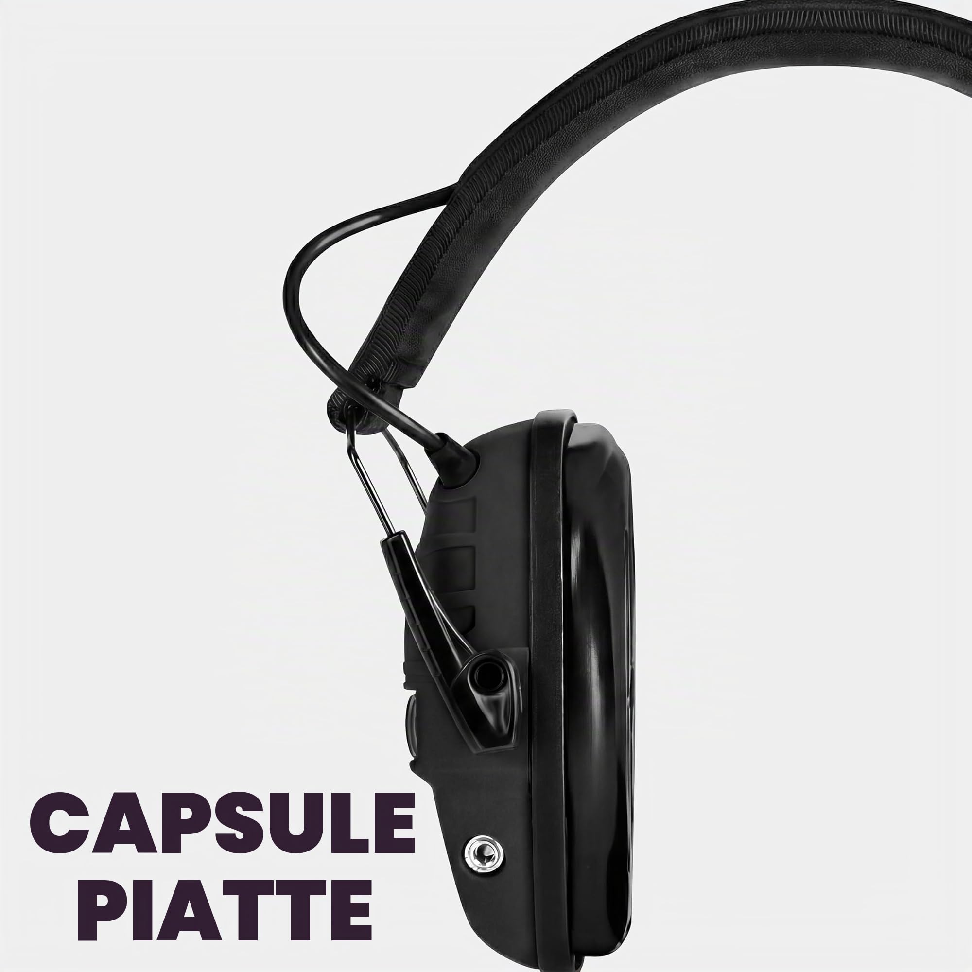 ACE Alpha Capsule - Protezioni auricolari attive per lavoro, caccia, tiro, EN 352, colore: nero