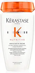 Kérastase Nutritive Bain Satin Riche Shampoo Nutritivo para Cabelos Finos e Médios, Secos e Ressecados, Nutrição Profunda com Ativos Anti-ressecamento 250ml