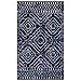 Wonnitar Moroccan Washable Rug 3x5, Blue Non-Slip Entryway Area Rug, Soft Farmhouse Bedroom Throw Mat, Geometric Low Pile Scandinavian Accent Carpet for Entry Kitchen Basement (Blue,3'x5')