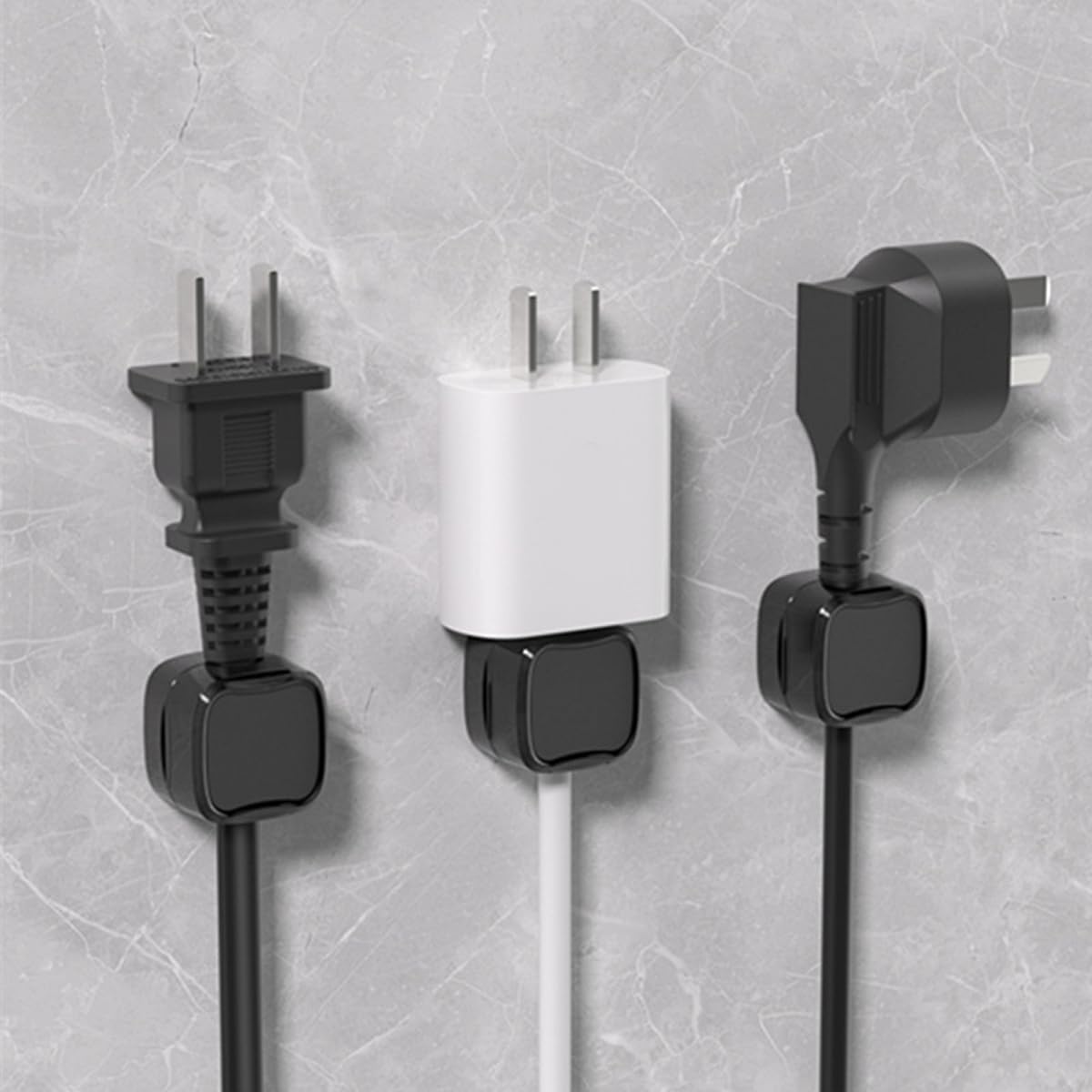 6 Supports De Câble Magnétiques Blancs - Range-Câbles Adhésif Pour Bureau, Table De Nuit Ou Voiture