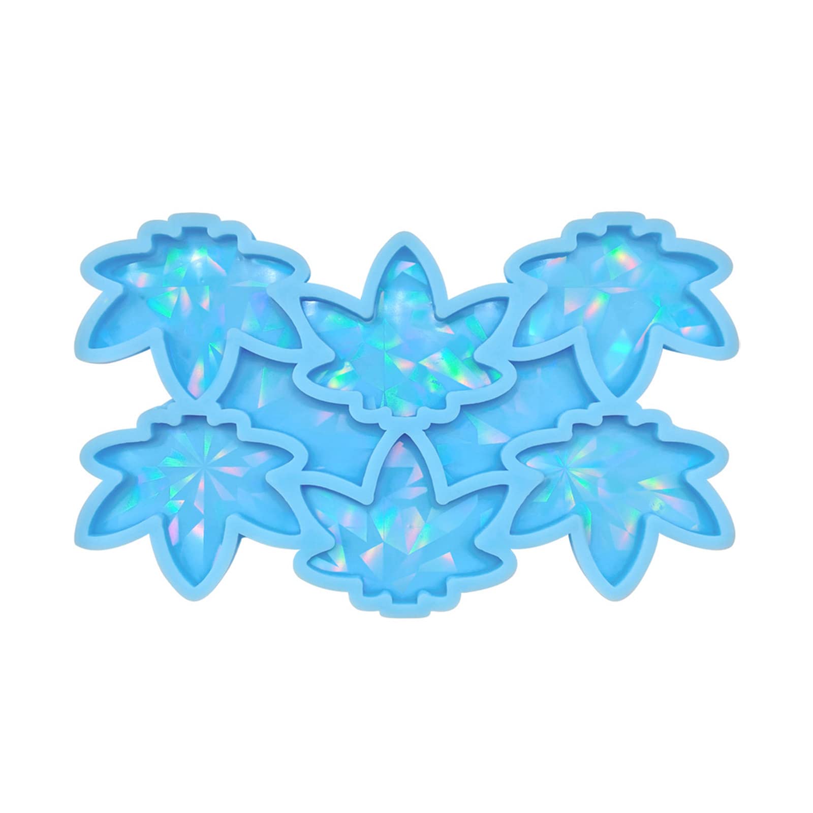 Maxtonser Keychain Pendant Silicone Mold Holographic-Maple-Leaf Charm Resin Epoxy Mold Light Jewelry Making Supply