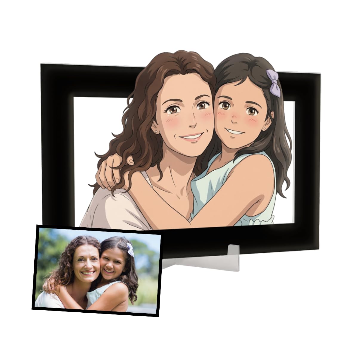 DEREGALOOS Marco Personalizado con Foto Estilo Animación 3D. Cuadro Artístico para Día de la Madre, Dia del Padre. Foto con Arte de Película. Regalo Original para Pareja, Familia — view 10