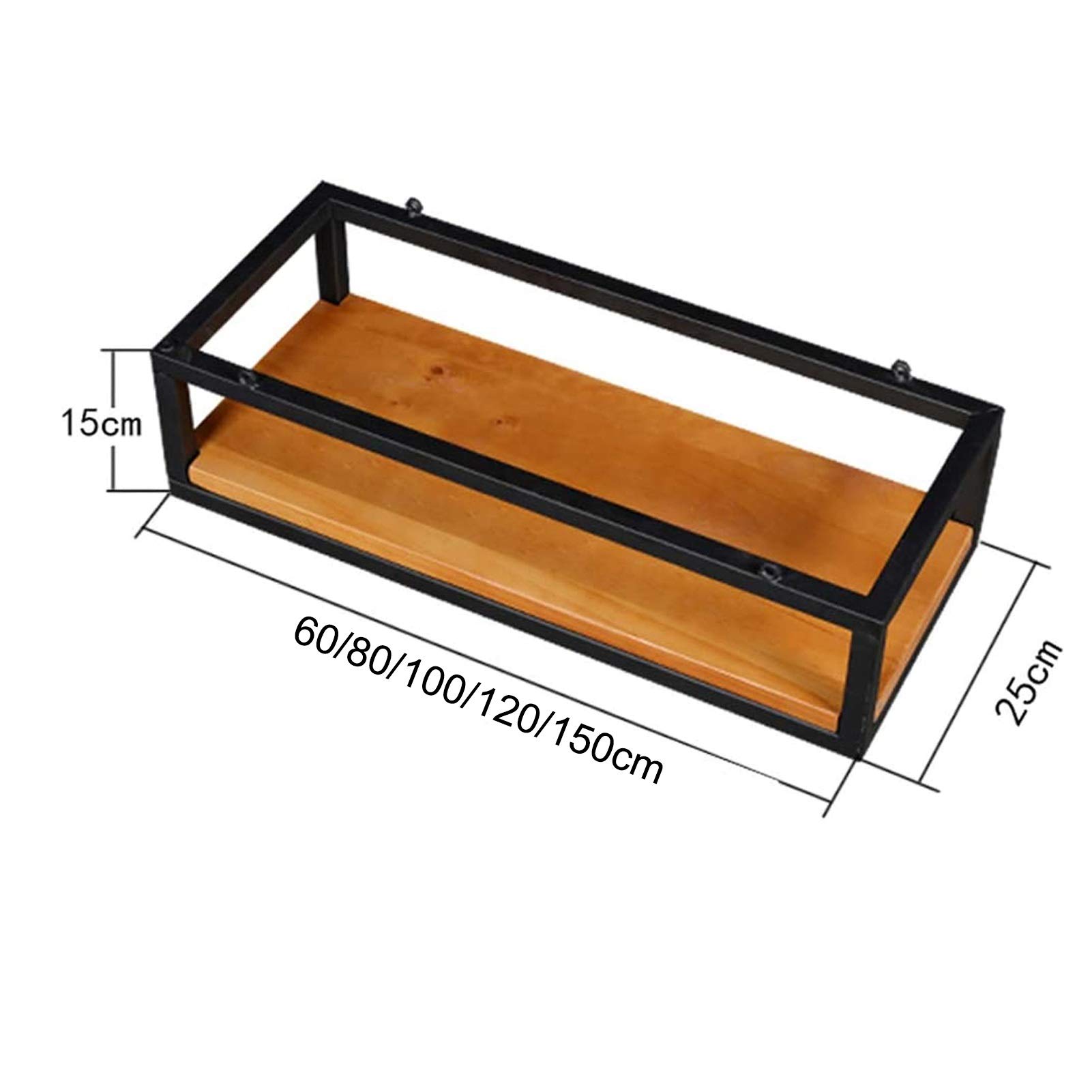 Supporto da soffitto per pentole e padelle, 100 cm, resistente, in legno e metallo, mensola salvaspazio per pentole (dimensioni: 140 x 25 x 15 cm)