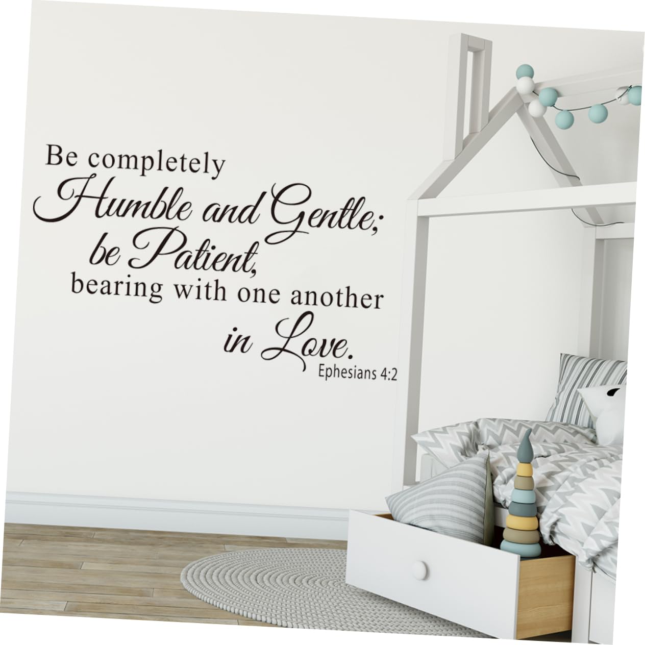 UKCOCO 3piezas Vinilo Pared Humilde y Gentil Ephesians Decoración Removible Para Hogar Versículo Bíblico Adhesivo De Pared