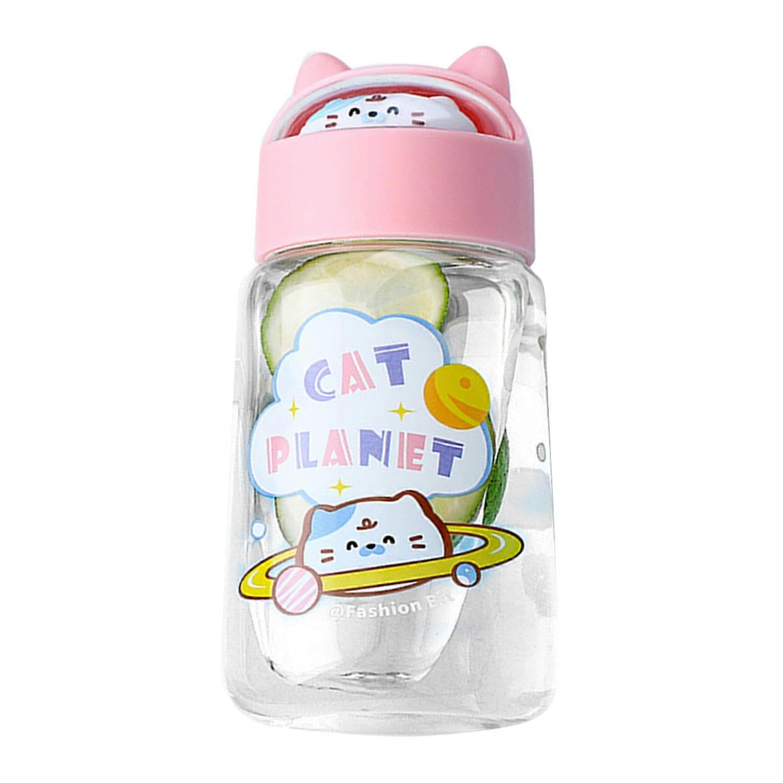 JOYHAPPST 330ml Cute for Cat Ear Sport Water Bottle Plastic Portable Water Cup Dinkware Ta