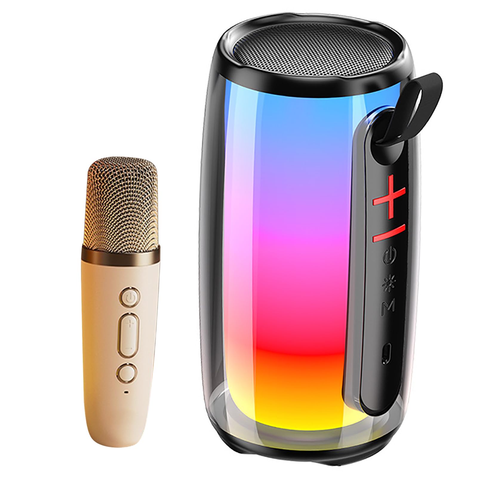 SUNGOOYUE Urządzenie do Karaoke Bluetooth, Mini System Karaoke z Mikrofonem i bezprzewodową łącznością Bluetooth, Przenośny Głośnik na Imprezy Domowe i Imprezy Plenerowe