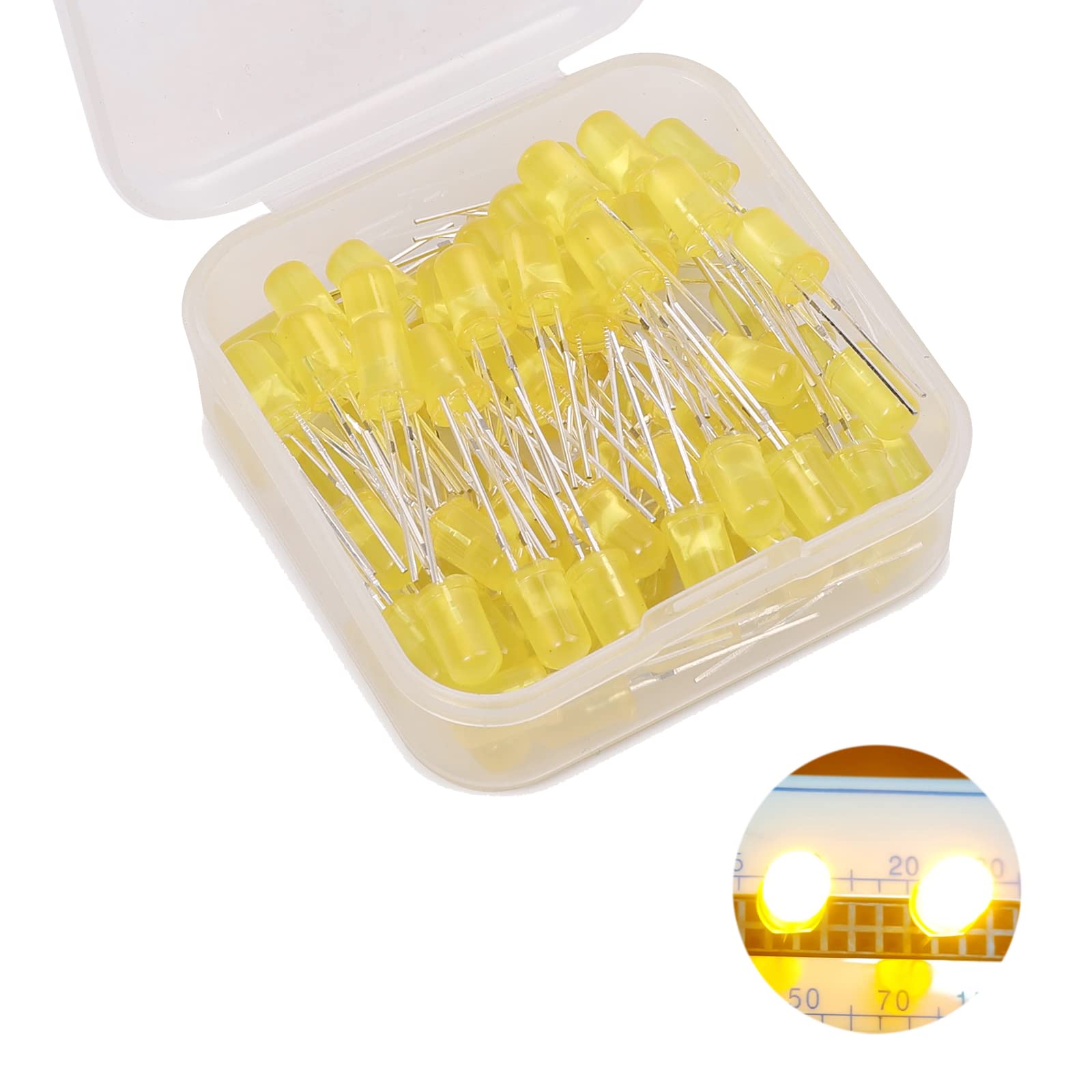 Diodi Led 5mm Giallo Alta Luminosità 3V Multicolor 80 Pezzi