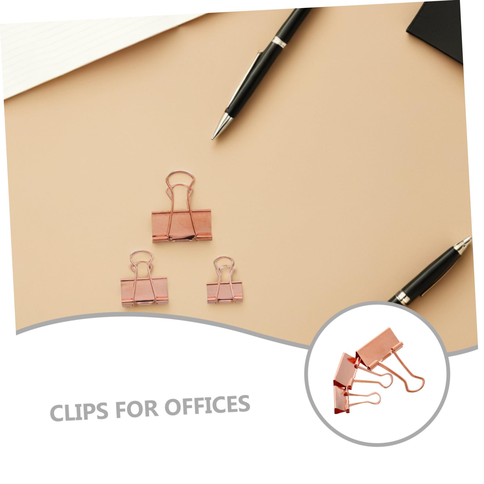 Angoily 112 Pezzi Clip Fermacarte in Metallo Piccoli Morsetti da Ufficio con Meccanismo a Coda Rinforzato Clip Portatili Rosa Oro per Organizzazione Documenti Casa Scuola e Lavoro