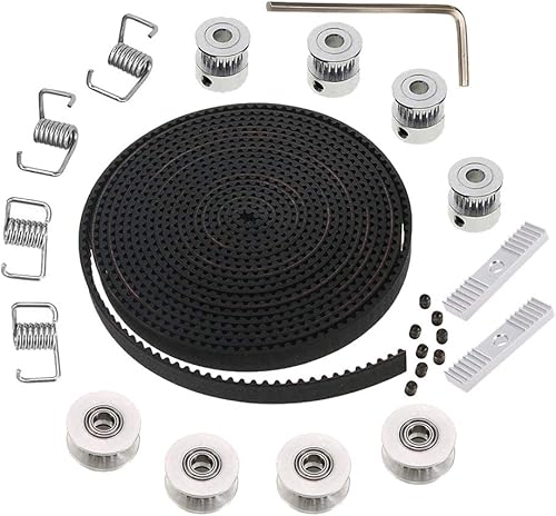 KeeYees Correa de distribución 5M GT2 de 0236in de ancho  4 piezas de 20 dientes de 0197in de diámetro  4 piezas de rueda de polea de rueda de rueda