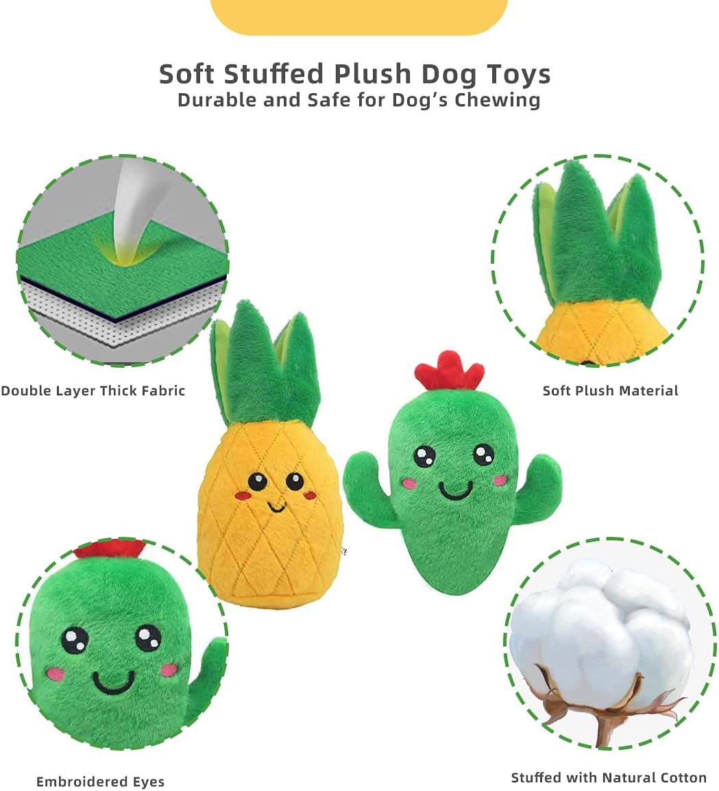 Pet Supplies : CPYOSN Dog Squeaky Toys Veggies - Soft Stuffed Plush Dog Toys for Puppy Teething, Cute Durable Crinkle Interactive Pet Chew Toys for Small and Medium Dogs Training and Reduce Boredom, 2 Pack : 