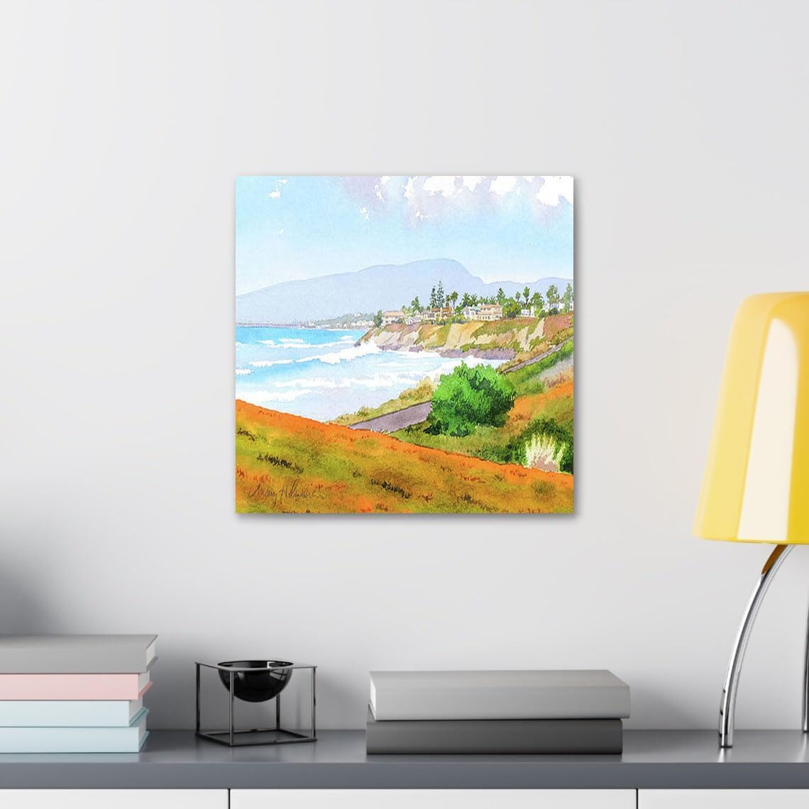 GADGETS WRAP Canvas Gallery Wrap Framed for Home Office Studio Living Room Decoration (10x10inch) - Carlsbad Rt. 101 Sunny Day