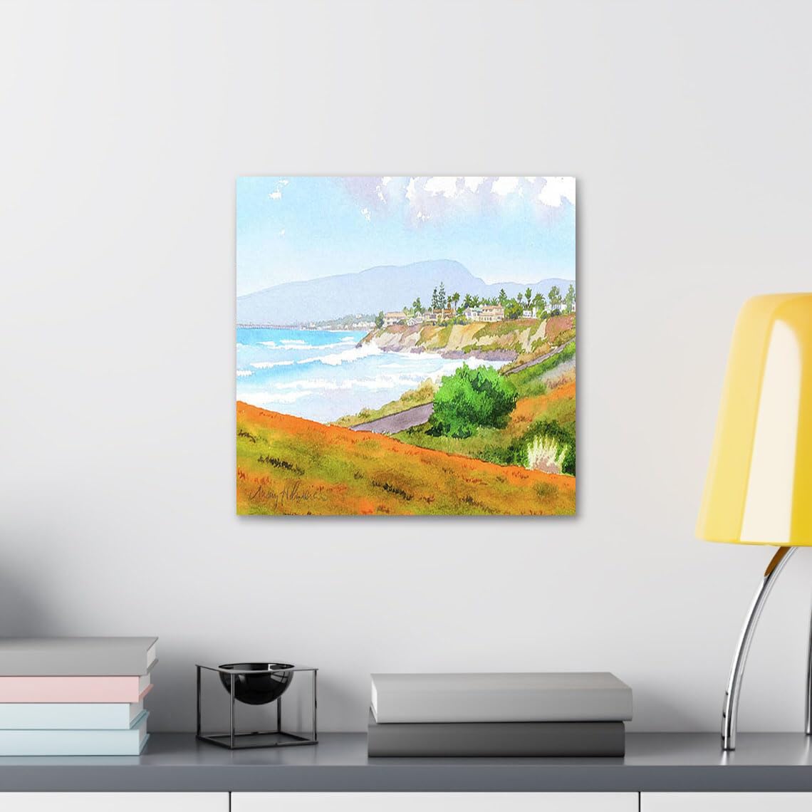 GADGETS WRAP Canvas Gallery Wrap Framed for Home Office Studio Living Room Decoration (10x10inch) - Carlsbad Rt. 101 Sunny Day