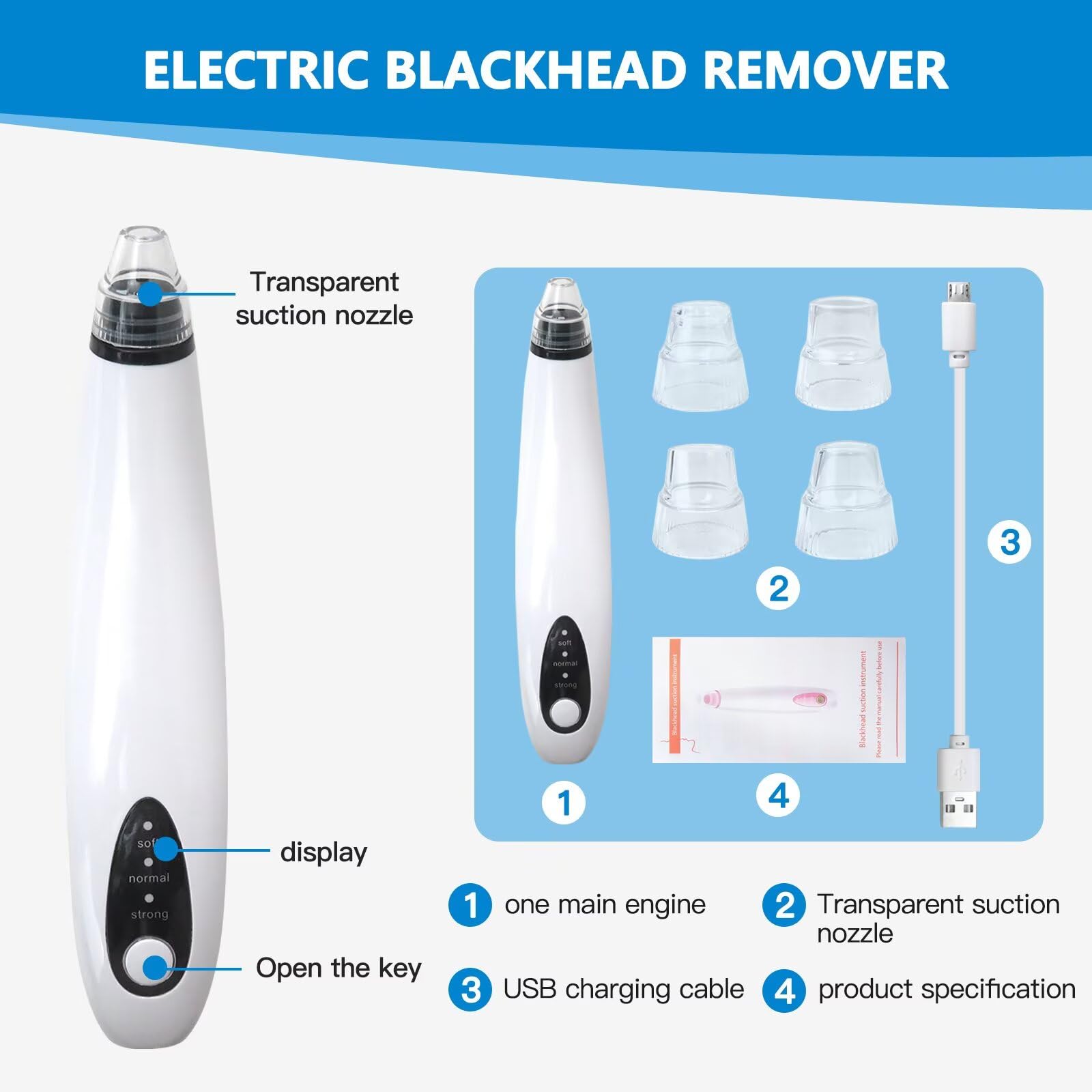 Life Girl Star 2025 Version Blackhead Remover Vacuum, Black Head Remover for Face, Pore Vacuum for Men and Women, USB Interface Type Blackhead Remover Tools