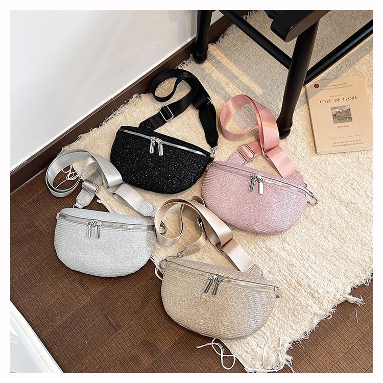 Image of Leather Chest Bag for Women, Crossbody Belt Bag Fanny Pack Purse Fashionable Waist Bags Handbag for Everyday Use Trip Walking Hiking