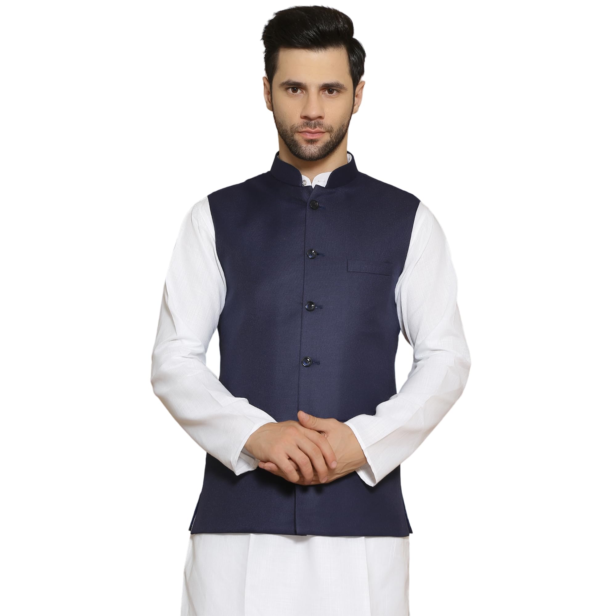 wintage Men's Poly Viscose Grey Modi Nehru Jacket-picture-33