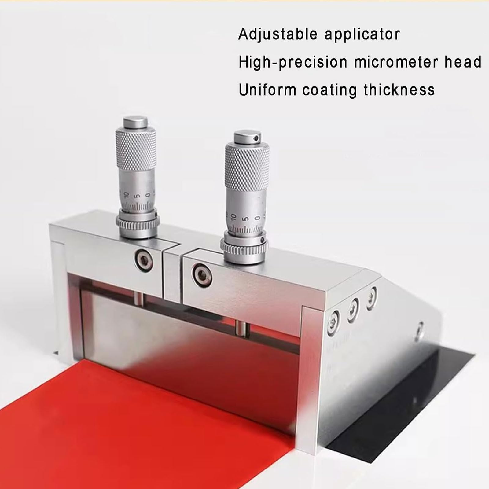 Aplicador de revestimiento de película ajustable con raspador de acero inoxidable, dispositivo de preparación de película húmeda de alta precisión, grosor 0-3500μm para impresión y pintura