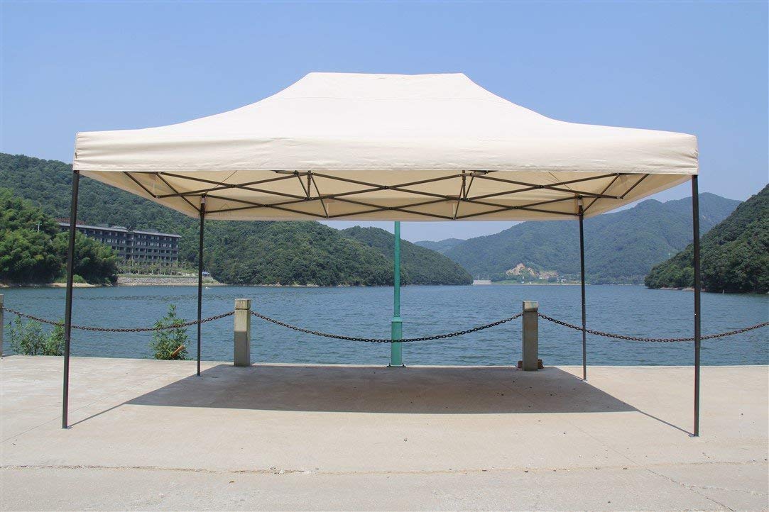 All Seasons Gazebos: Gazebo pop-up 3x4.5m completamente impermeabile con 4 pareti laterali - Beige