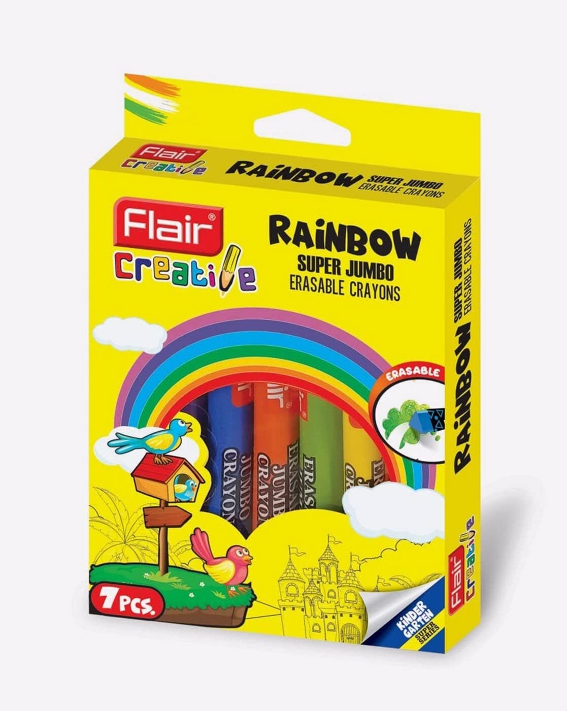 FLAIR Creative Kinder Garten Super Series Jumbo Rainbow Erasable Crayons | Bright and Strong Wax Crayons | Non-Toxic | Kids Colouring Set | Safe Colouring Kit for Children | 7 Shades Box Pack (B0BNQRWHJ6) Amazon Price History, Amazon Price Tracker