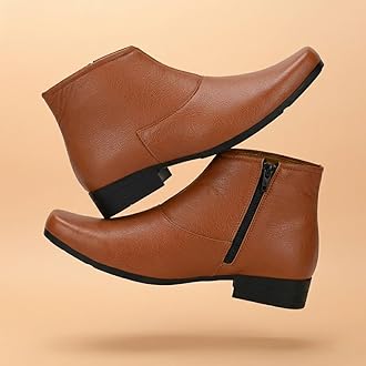 Shoe Island ® Chelsea-X ™ Fashionable White Leather Zipper High Ankle Length Casual Long Chelsea Boots for Men (IM8200)