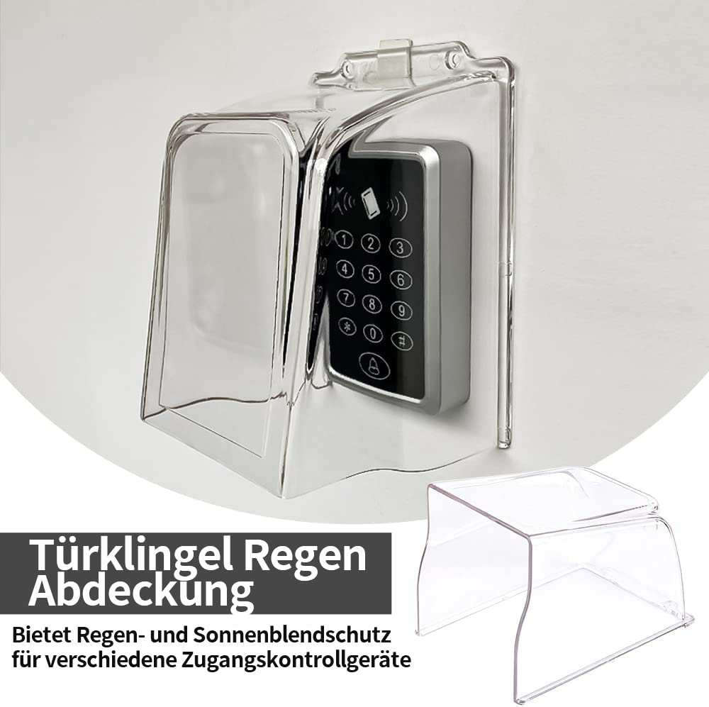 Protección de plástico contra la Lluvia para Timbre, protección antideslumbrante para Timbre, Accesorios para Sistemas de Control de Acceso y vigilancia(Transparente)