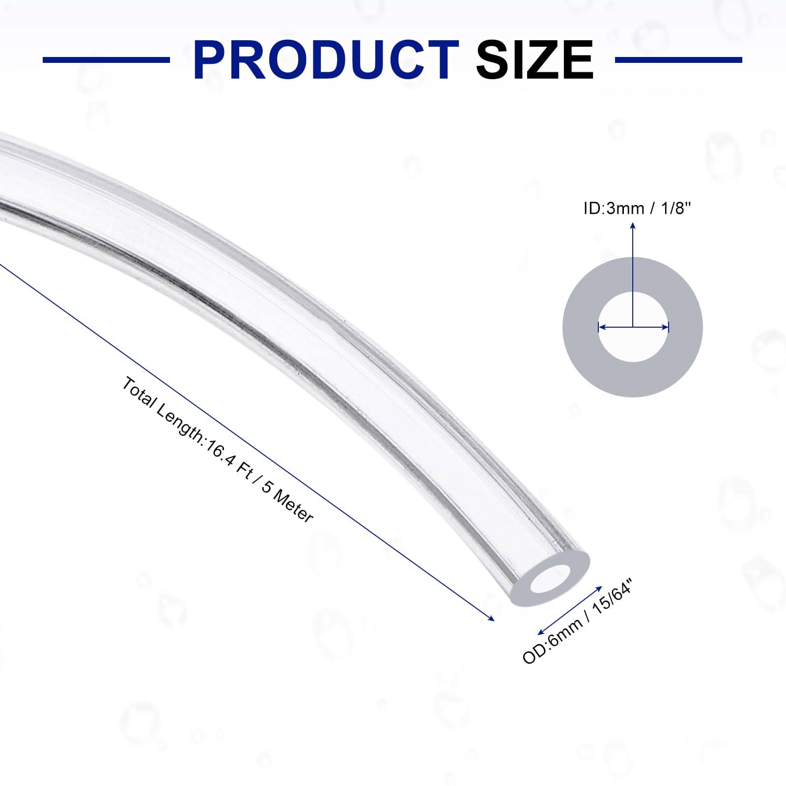 Tuyau En Silicone Souple - 2mm Intérieur / 3mm Extérieur - Longueur 16.4 Pieds (5m) - Marque Uxcell, Neuf