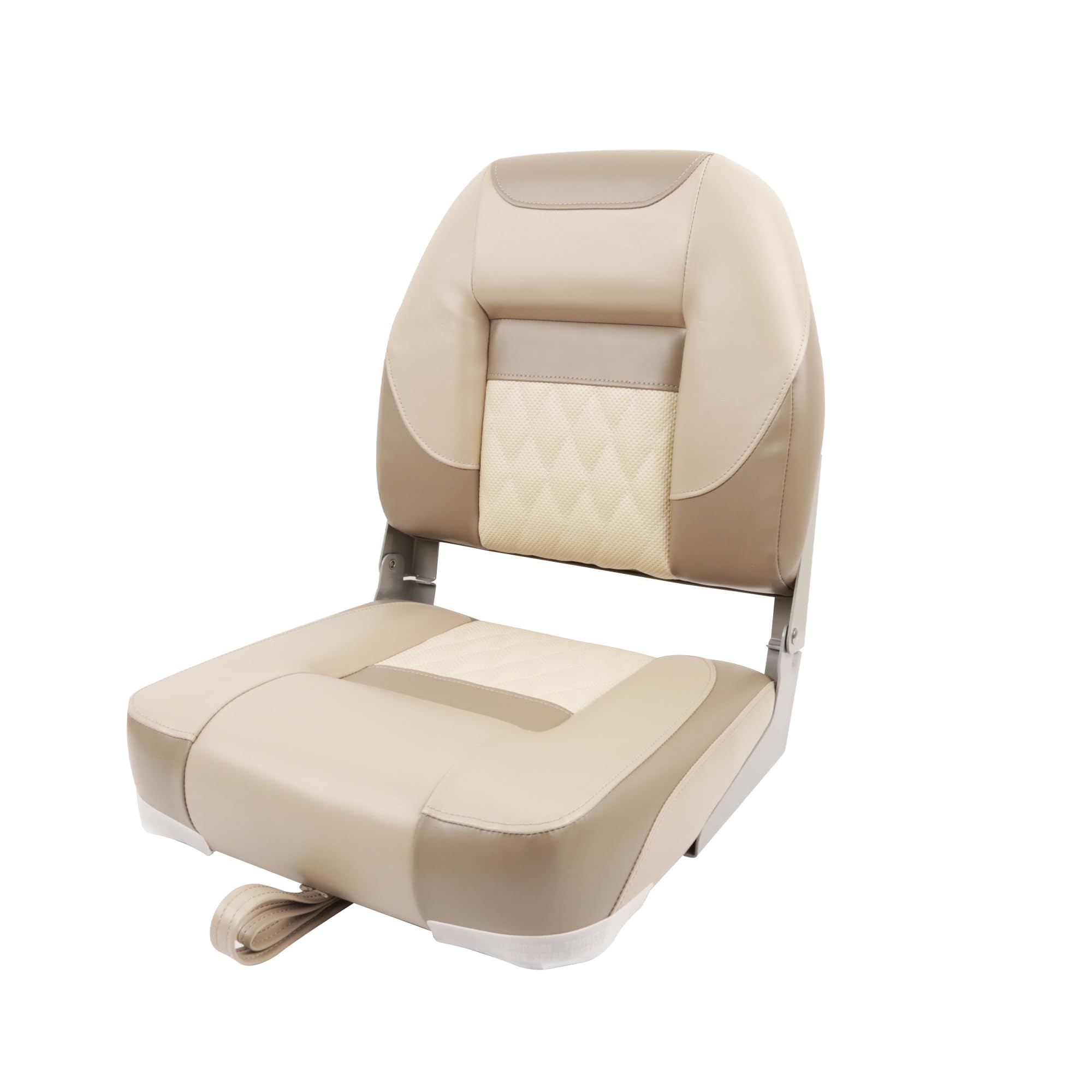 Deckpro Deluxe Low Back Boat Seat, Fold-Down Fishing Boat Seat Tan/Sand/Beige