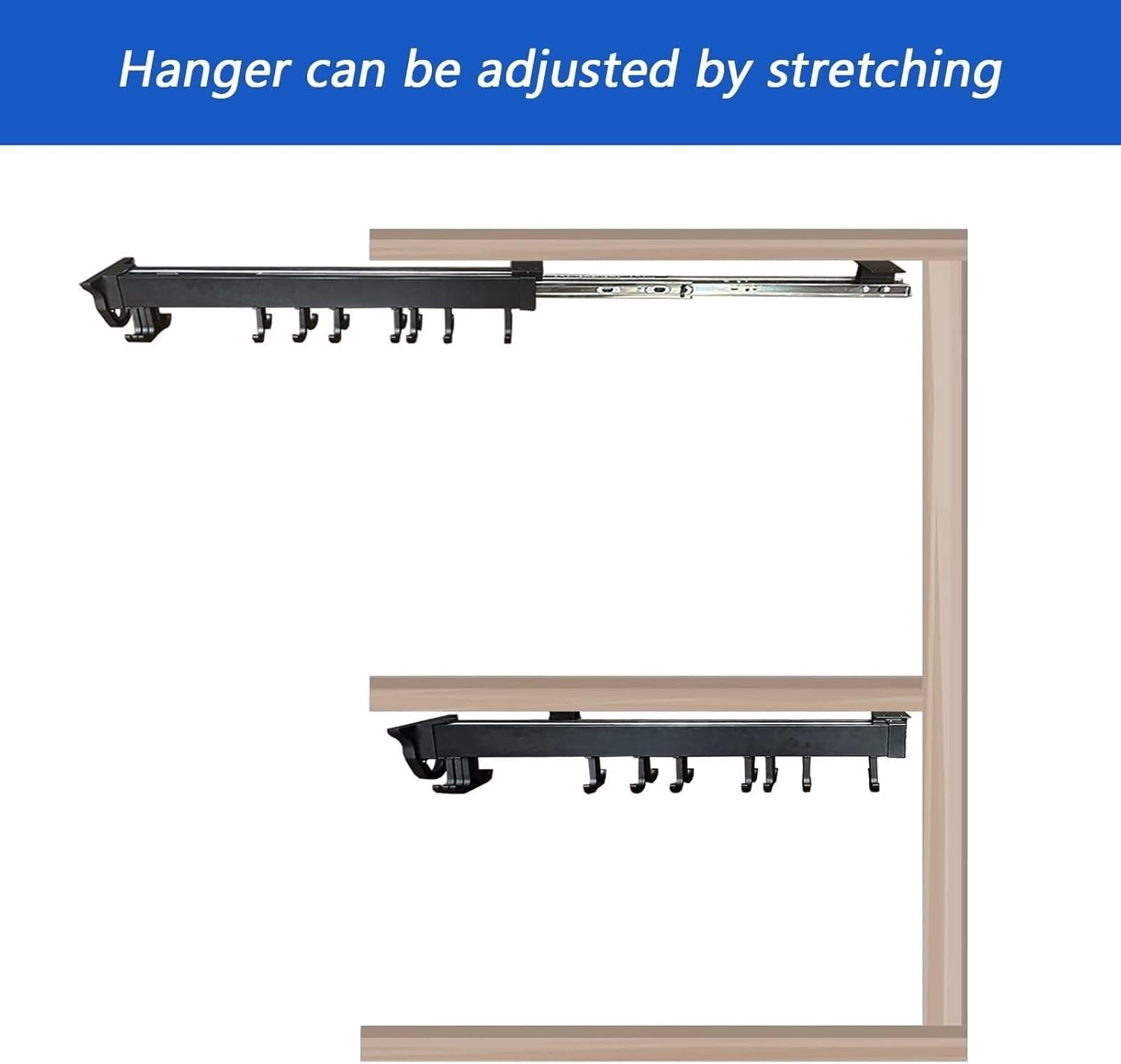 Sliding Kitchen Utensils Holder with Double Row Hook, Pull Out Pots and Pans Organizer for Cabinet, Cooking Utensil Organizer for Soup Pot/pan/The Milk Pot/Spatula(31cm/12.2inch)