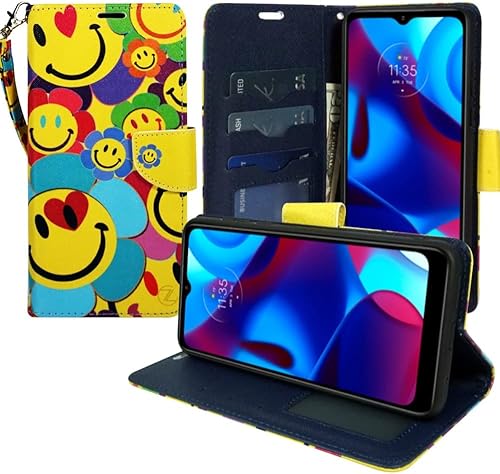 Miniatura 3 de Zase Motorola Moto G Power 5G (2023) - Funda protectora para teléfono, bonita mujer, de piel sintética de alta calidad, con función atril, ranura