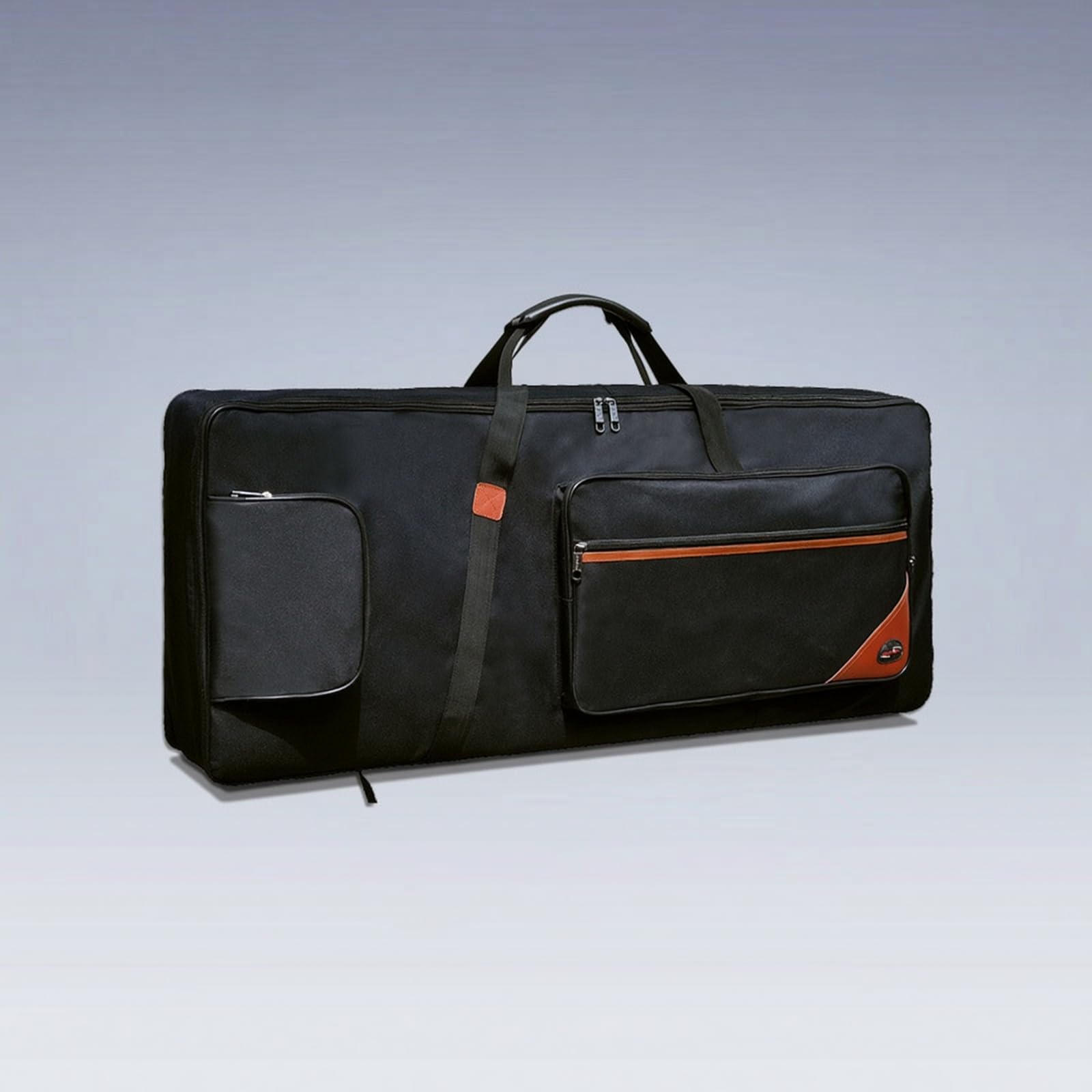 Keyboardtasche mit Außentaschen reißfest Keyboardtasche mit Rucksackgurten sicher Instrumententasche für Musiker, Array, Schwarz, 61 Tasten