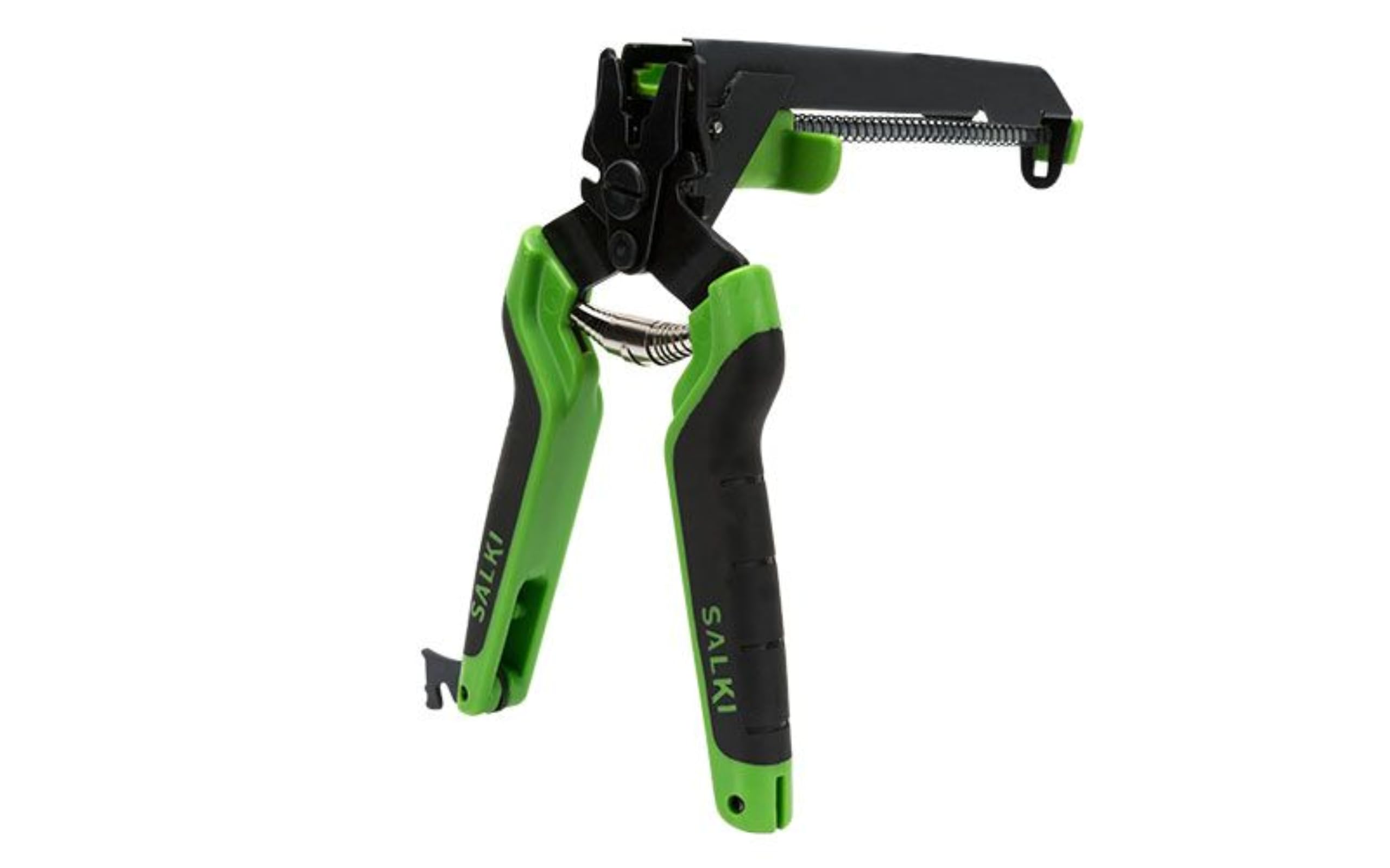 SALKI Grapadora Cercas FSK20C (con Cargador) - Grapadora para Vallas y Mallas con Cortador de Alambre Incorporado de hasta 3mm de Espesor, Compatible con Grapas Anilladas Ω20 y HR22