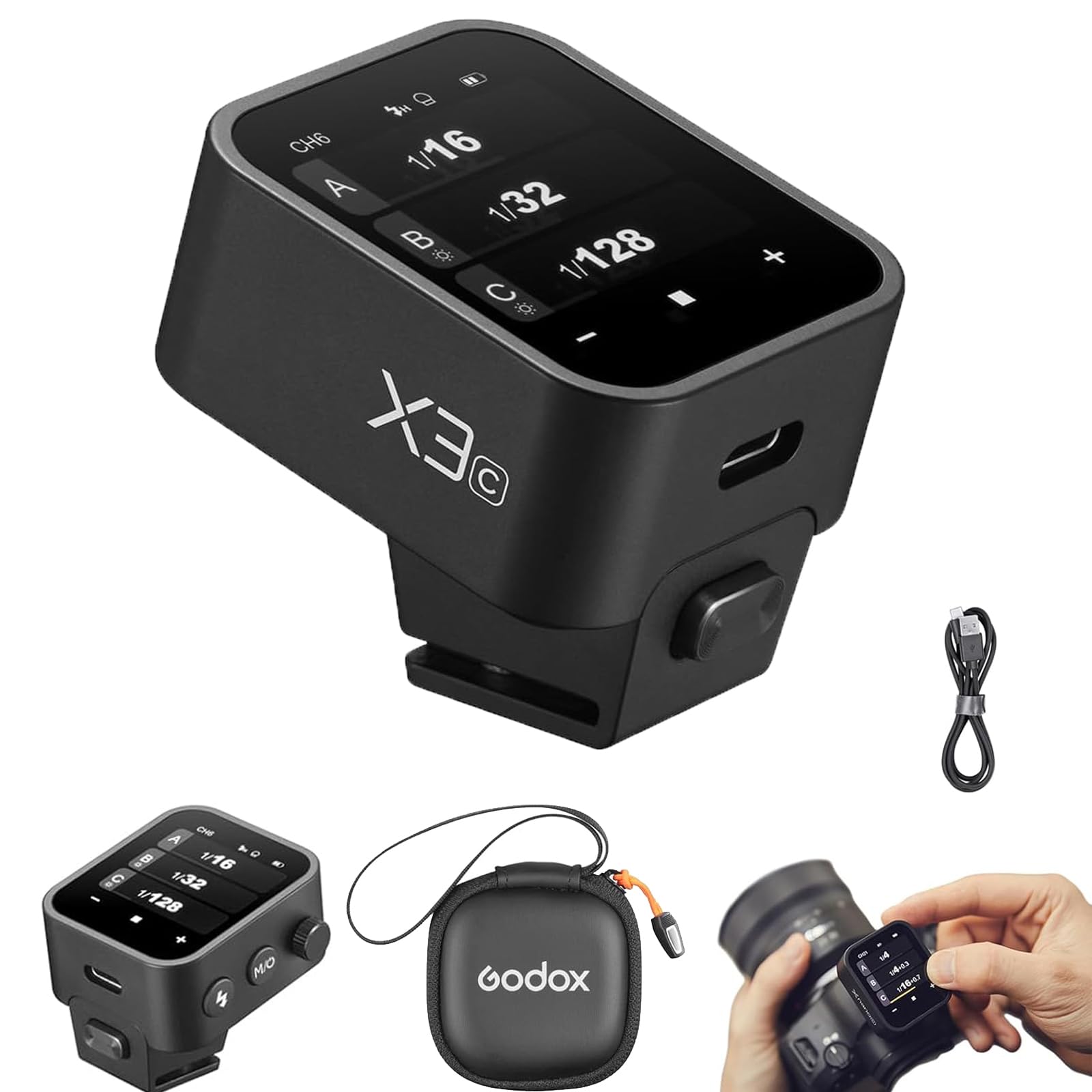 GODOX X3C X3 C X3-C Déclencheur de Flash sans Fil TTL, émetteur de Flash à écran Tactile pour appareils Photo Canon, Batterie intégrée (Version de Mise à Niveau Godox X2T / Xpro/XProII)