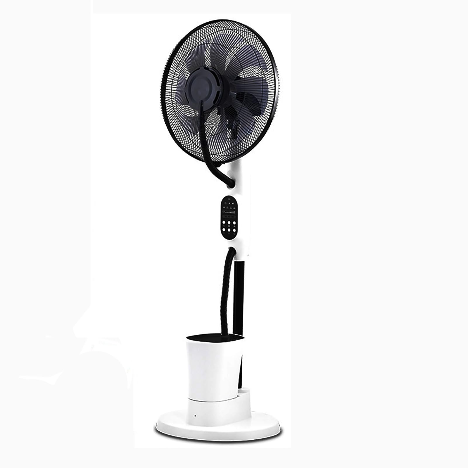 Ventilatore Nebulizzatore da Esterno, Ventilatore Nebulizzatore a Piantana, Ventilatore con Telecomando, 9 Velocità, Contenitore per Acqua da 2,4 L, Timer da 7,5 Ore, per Interno, Esterno, Giardino