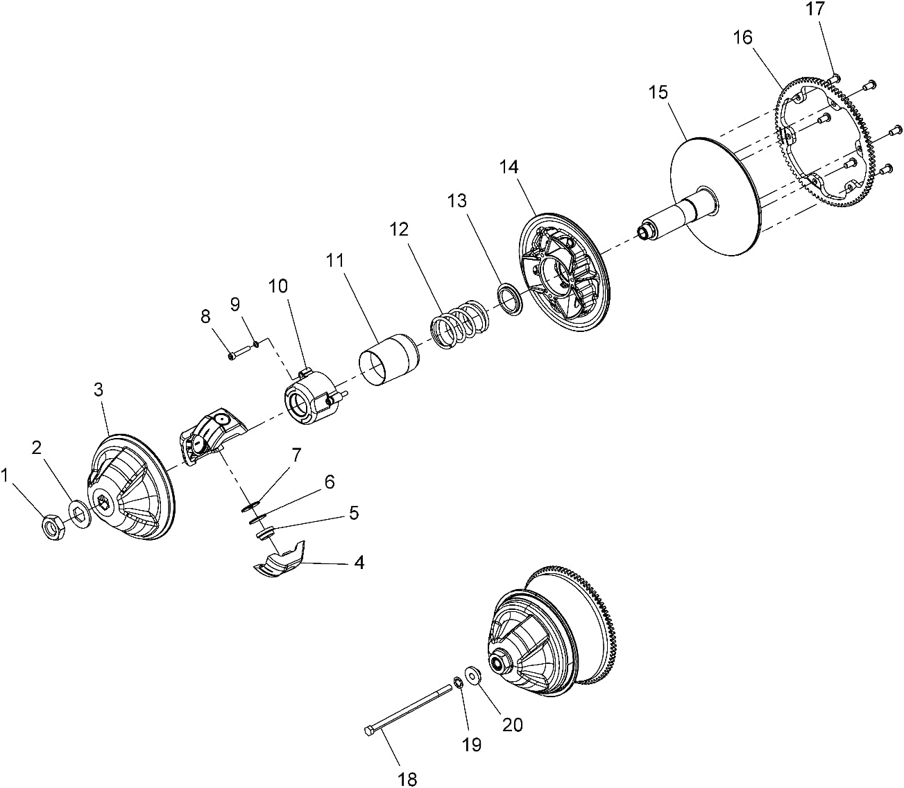 Polaris 3.2 Shim CVT, Genuine OEM Part 2205309, Qty 1