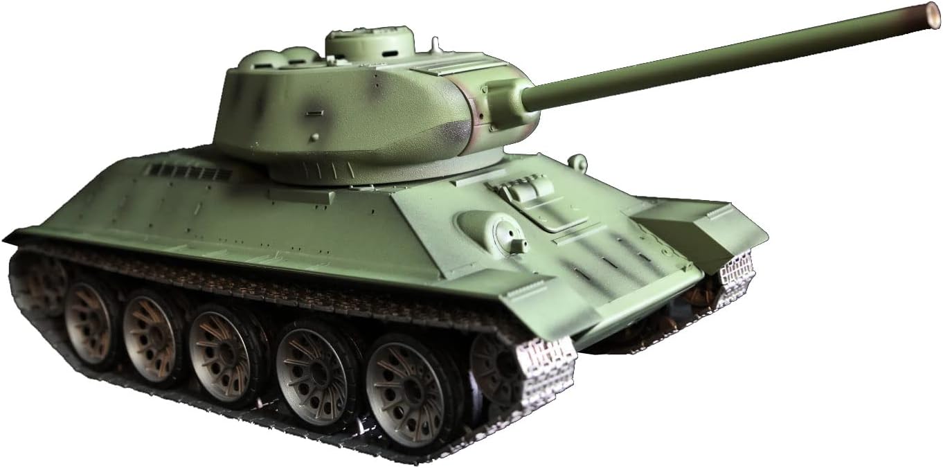 HENG LONG Tanque de tanque teledirigido de metal T34/85 1:16, humo y sonido 2,4 GHz, control remoto, réplica de un verdadero tanque a distancia | 3909-1USP-2.4