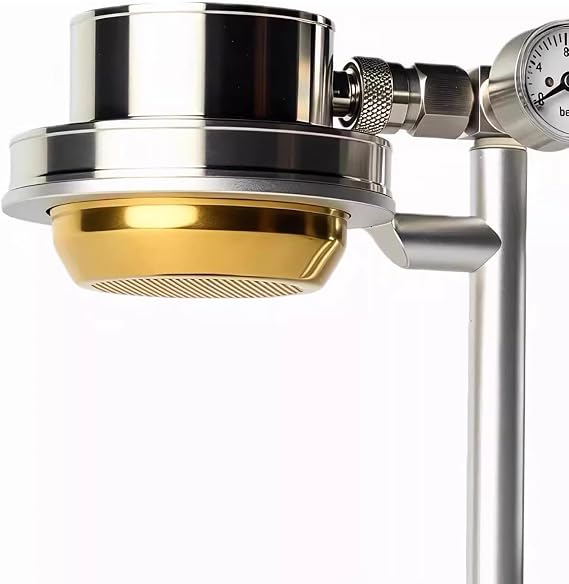 Pneumatic Coffee Maker, Stainless Steel Espresso Machine with Pressure Gauge, 9 Bar Fast Extraction for Commercial and Home Use