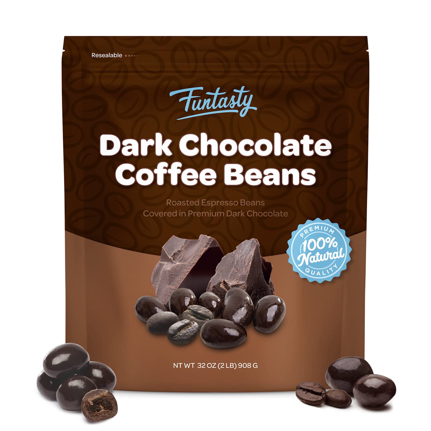 Dark Chocolate Covered Espresso Coffee Beans Candy, 2
